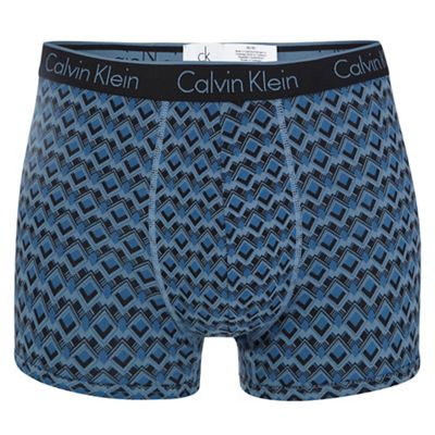 Calvin Klein Blue 'CK One' diamond trunks